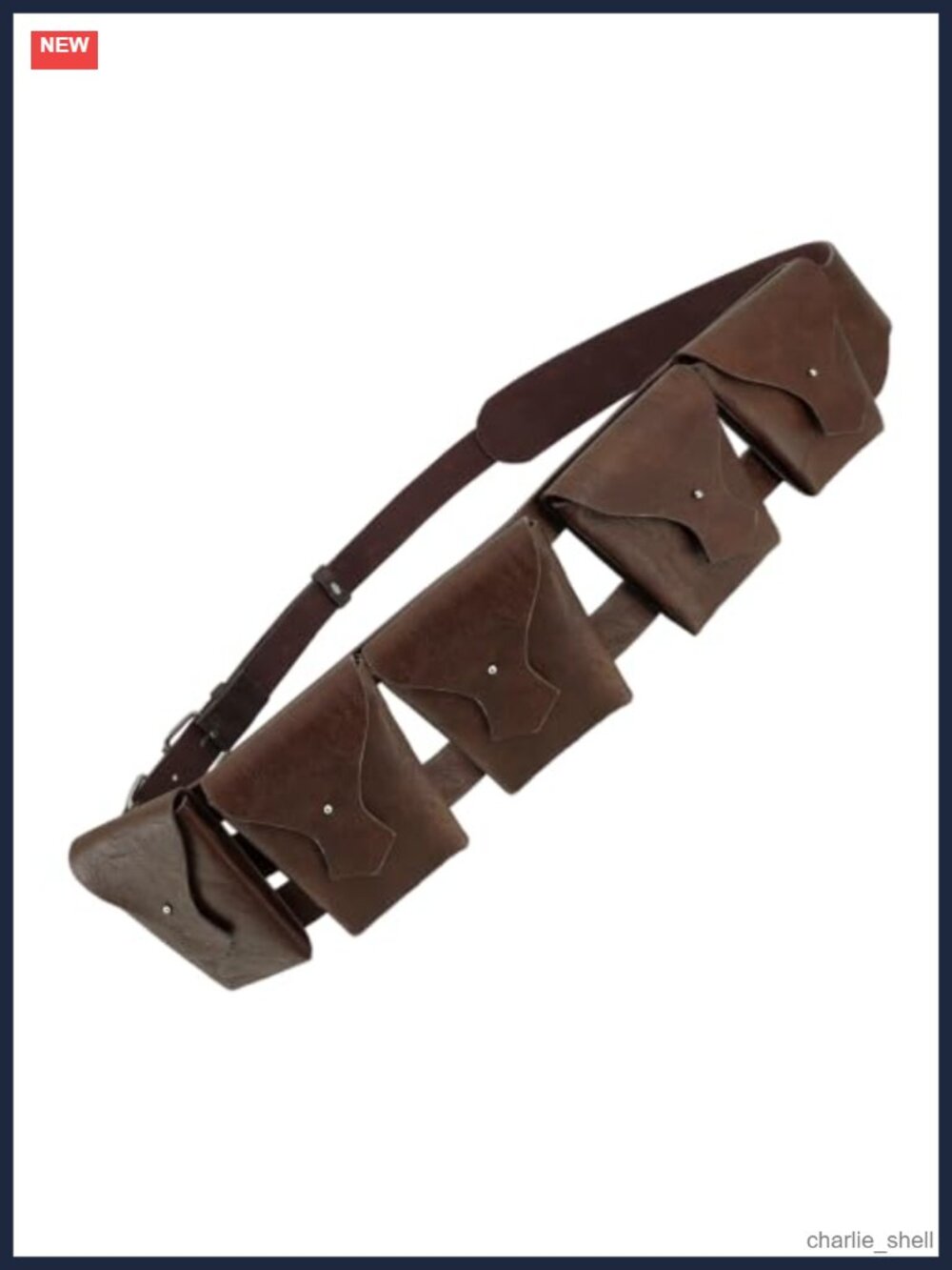 Vintage Utility Belt with Pouches Adjustable Faux Leather Cosplay Costume